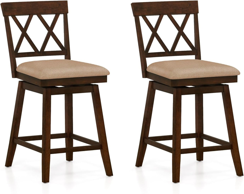 COSTWAY Bar Stools Set of 2 for Kitchen Island, 24" Counter Height Chair...