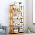 IOTXY 5-Tier Wooden Shelf Bookcase, Freestanding Open Bookshelf, Oak