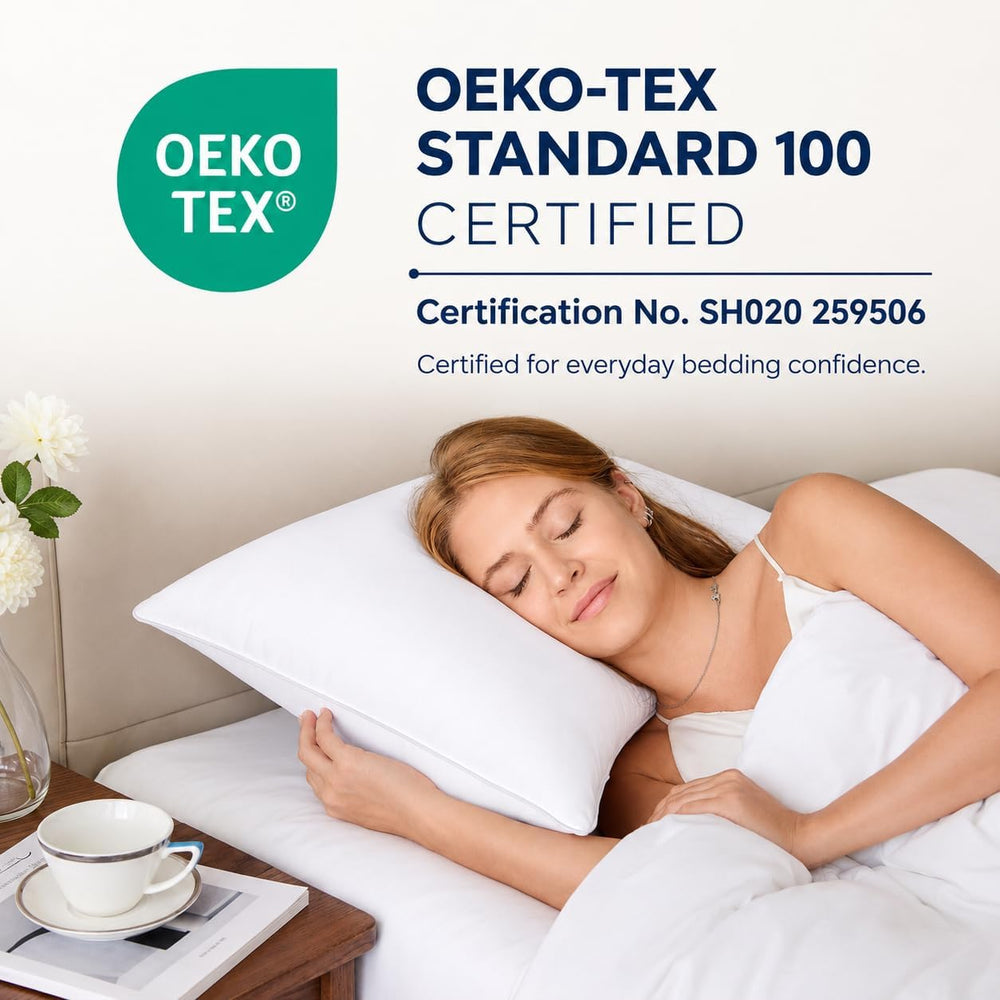 CozyLux Bed Pillows King Size Set of 4, 19" x 34", Medium Support