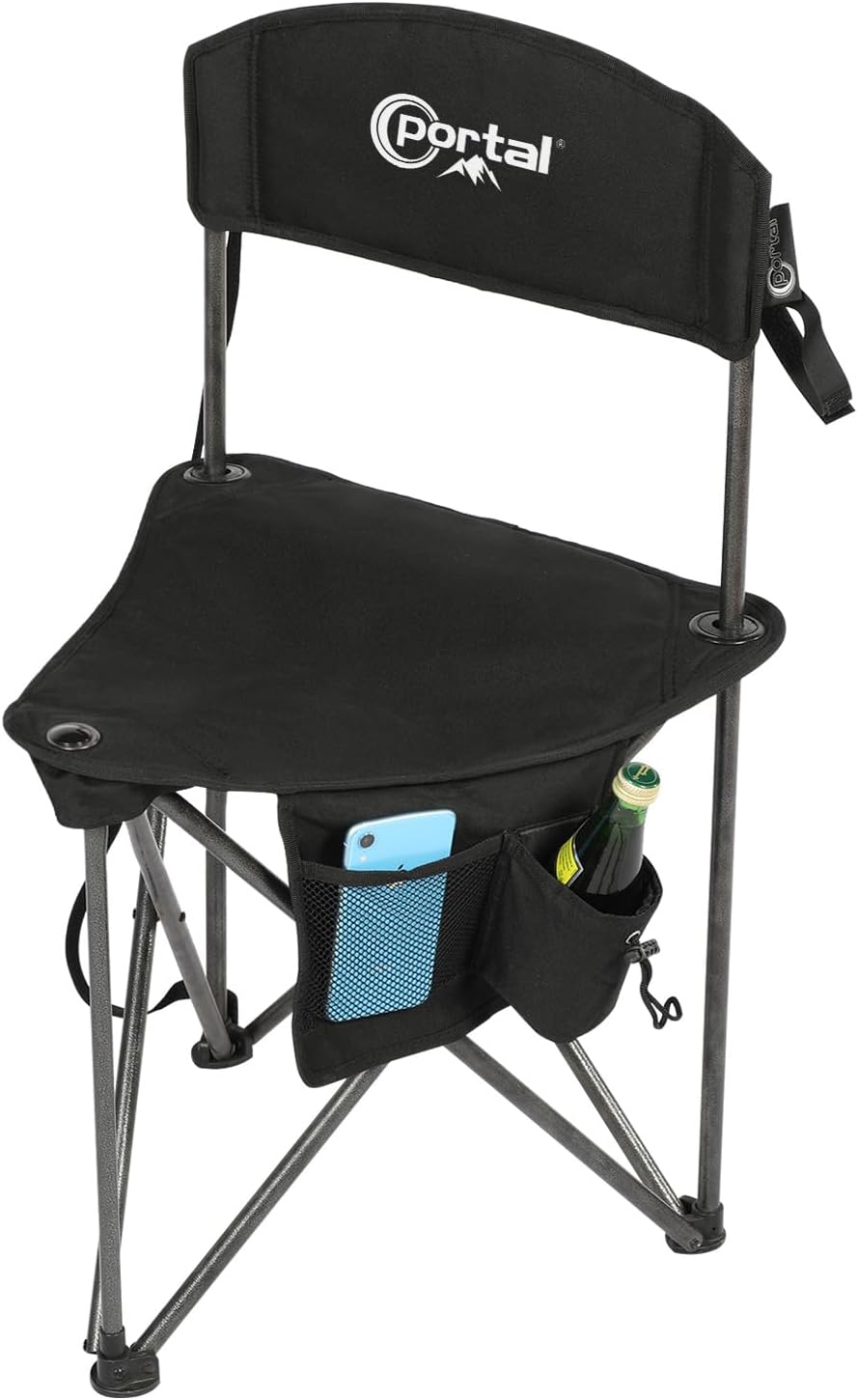 portal extra large quick folding tripod stool with shown in use