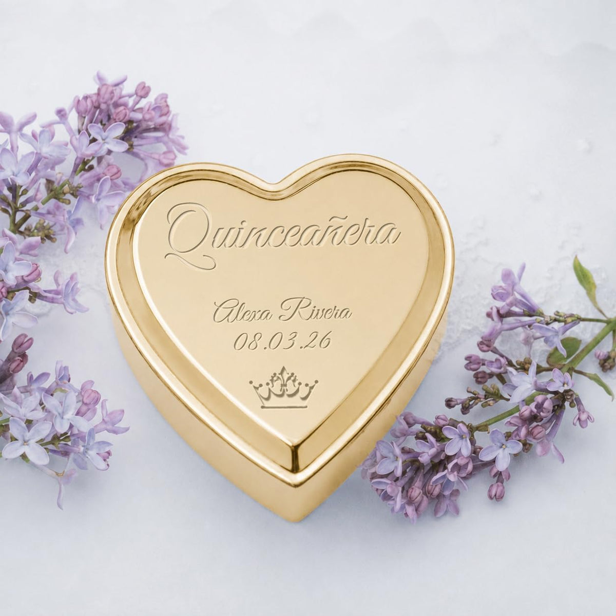 Cherished Moments Personalized Quinceañera Jewelry Box, Heart Keepsake