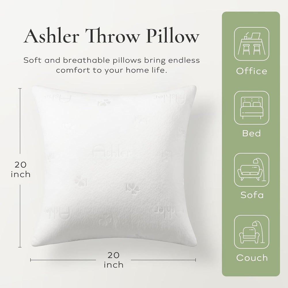 Ashler Throw Pillows Insert 20x20, Pack of 4