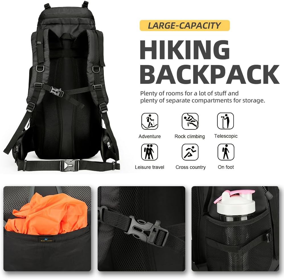 King'sGuard 60L Hiking Backpack for Men and Women Lightweight Camping Hik...