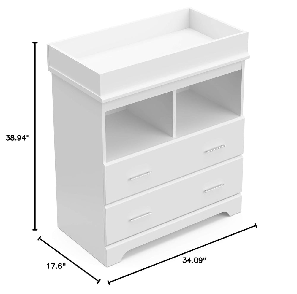 Storkcraft Brookside 2 Drawer Changing Table Dresser, White
