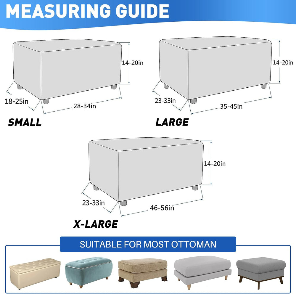 MAXIJIN Jacquard Ottoman Cover Slipcovers Folding Storage Stool Furniture Pro...