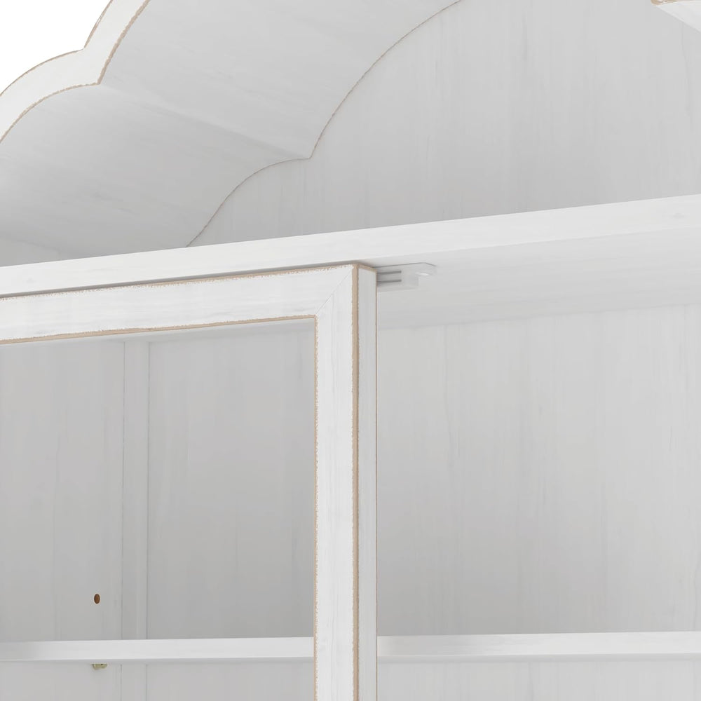 LKTART Arched Solid Wood Hanging Cabinet,Wall Mounted Storage Cupboard