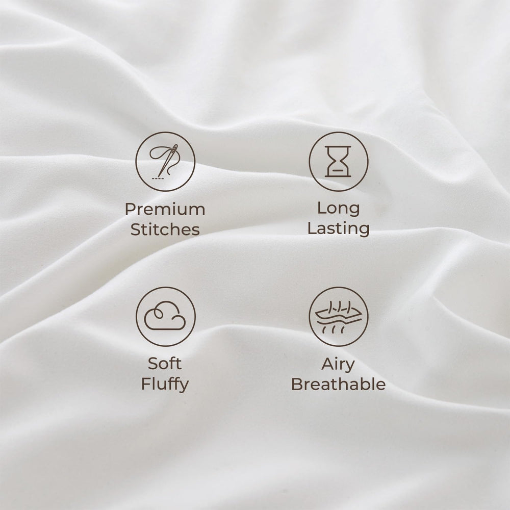 Litanika King Size Comforter Set, 7 Pcs White Ruffle Bed in a Bag