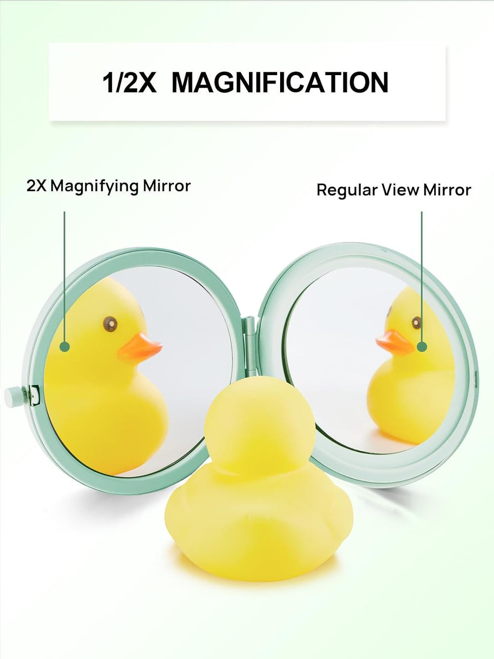 100 Pieces Compact Mirror Bulk, 1x/2x Pocket Mirror, Cyan