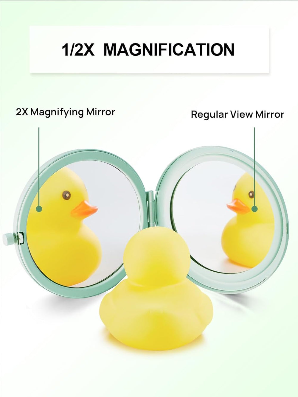 24 Pieces Compact Mirror Bulk, 1x/2x Pocket Mirror, Cyan