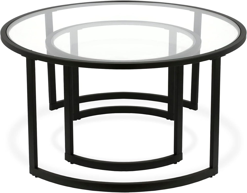 Henn&Hart 36" Modern Coffee Table, Black