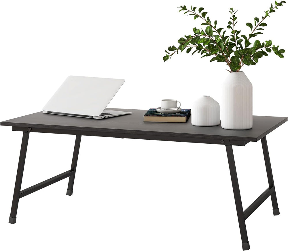 Low Coffee Table Foldable,Simple Modern Rectangular Center Table,Black Sand