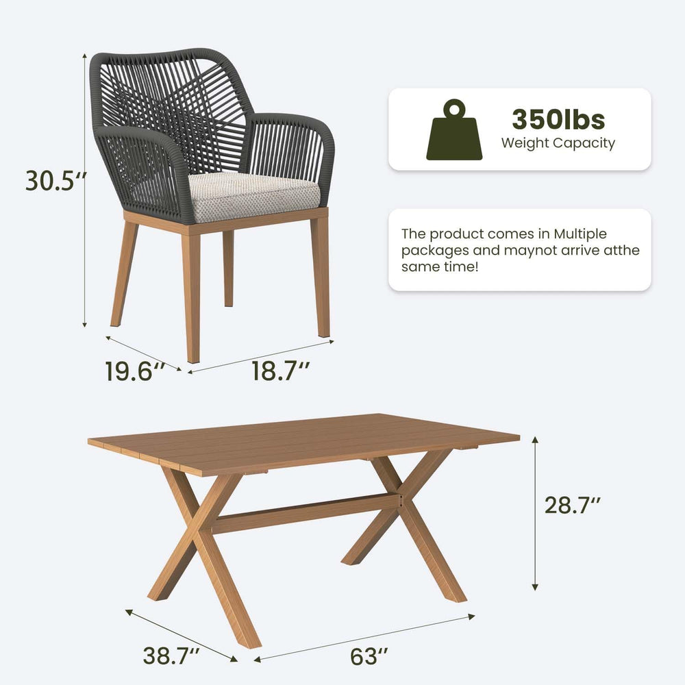 LayinSun Outdoor Dining Set for 12, 14 Pieces Patio Furniture Sets with Alumi...
