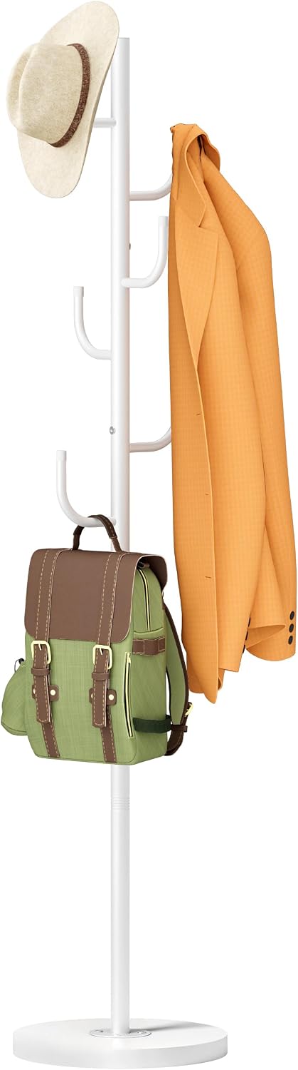 MISSLO Heavy Duty Coat Rack Freestanding 4 Adjustable Size Coat Tree with Sta...