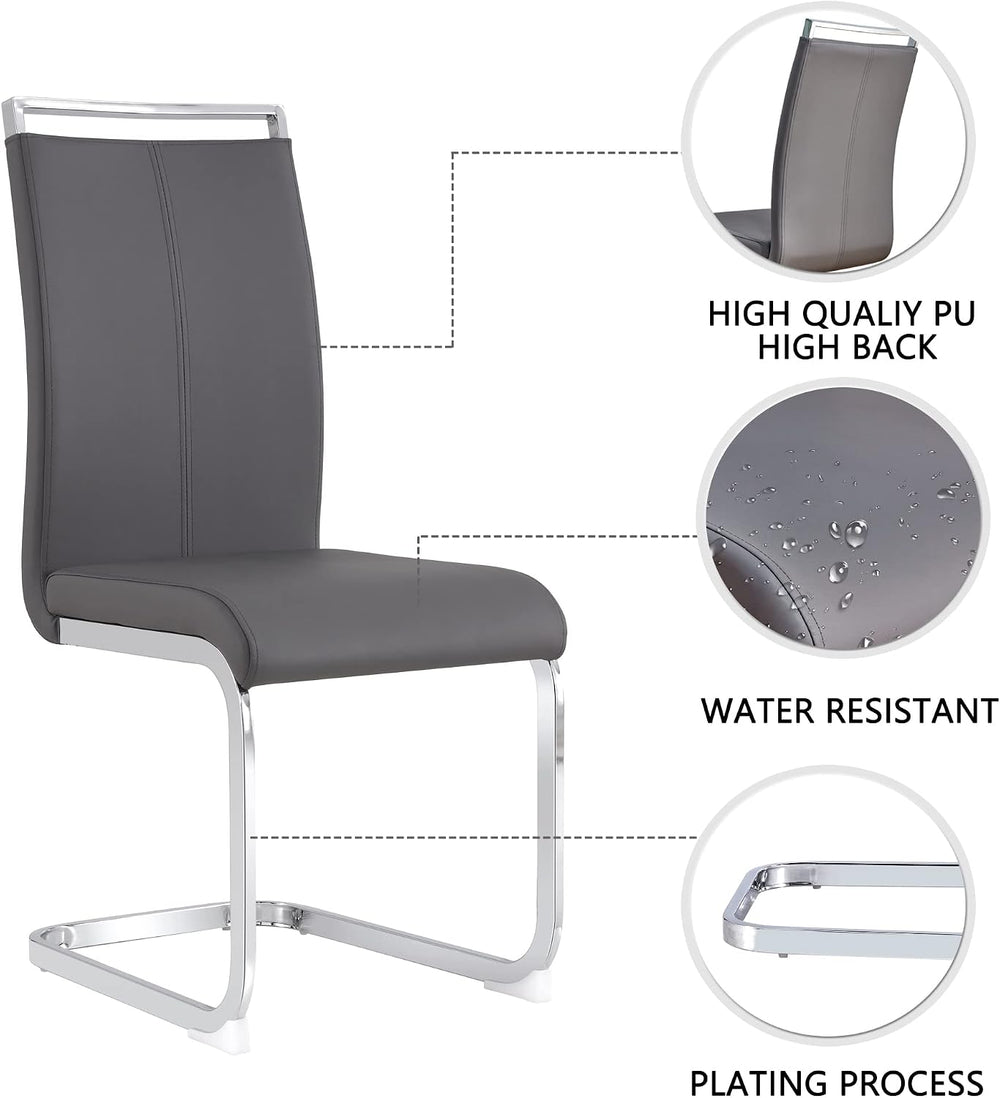 gopop Dining Chairs Set, Kitchen Modern Metal Chairs with Faux Leather Padded...