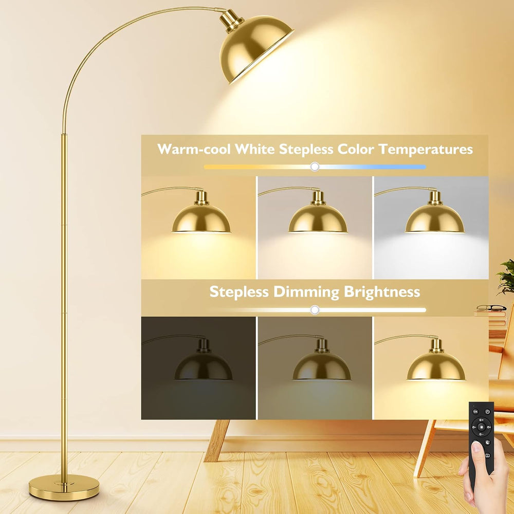 Arc Floor Lamps for Living Room, Modern Tall Standing Lamp Remote Control,Ste...