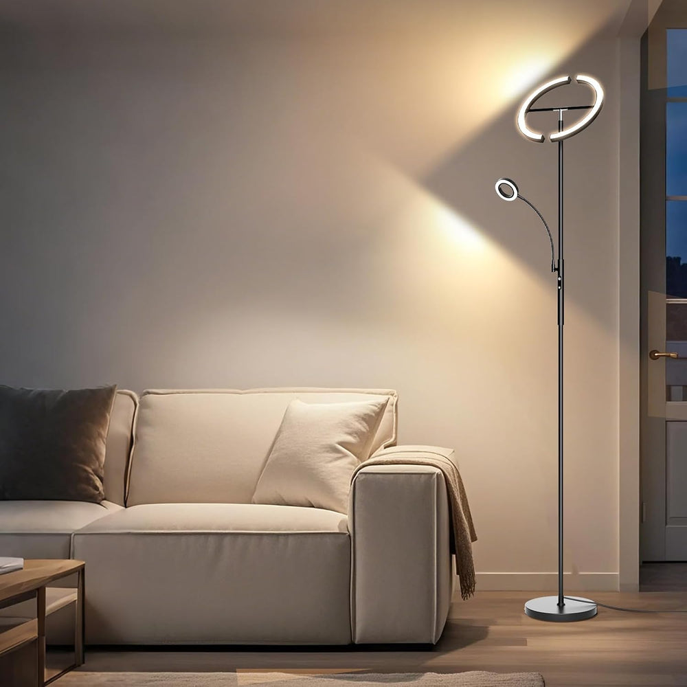 SIBRILLE LED Floor Lamp for Living Room - Modern Standing Lamp with Reading L...