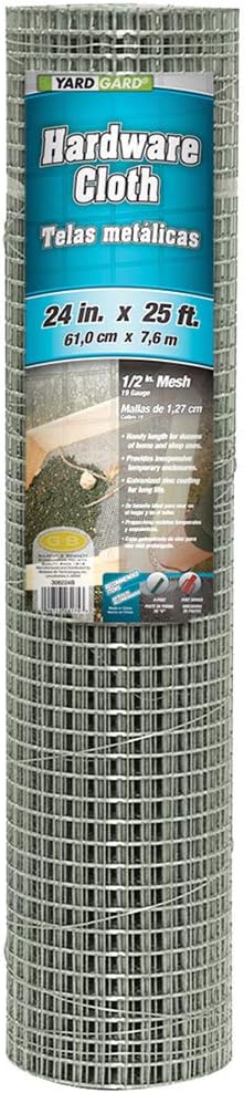 YARDGARD – 1/2 Inch Mesh Welded Wire Fence Hardware Cloth – 24 in. x 25 ft. 1...