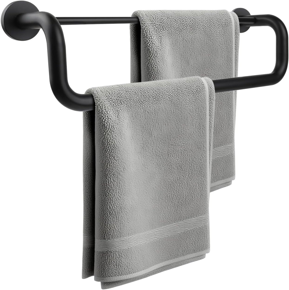Double Towel Bar, 16 Inch, Matte Black