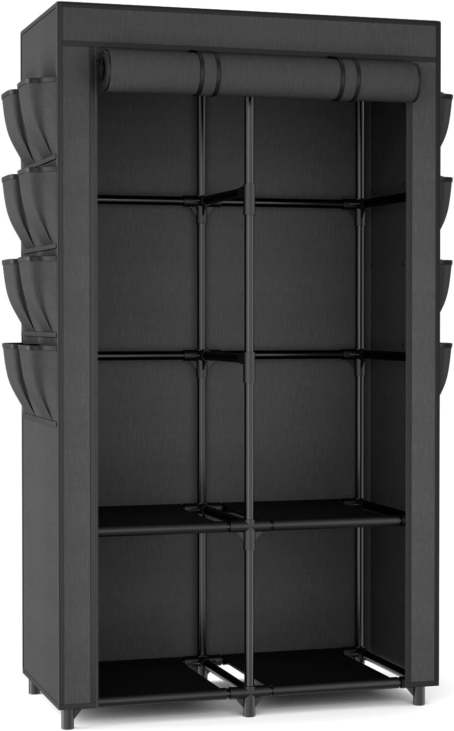 Portable Closet for Hanging Clothes, Portable Wardrobe Closet with Cover, 4 S...