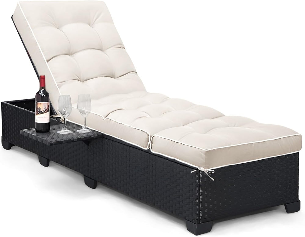 Outdoor Chaise Lounge Chair Cushion, Waterproof Non-Slip Patio Chaise Lounge ...