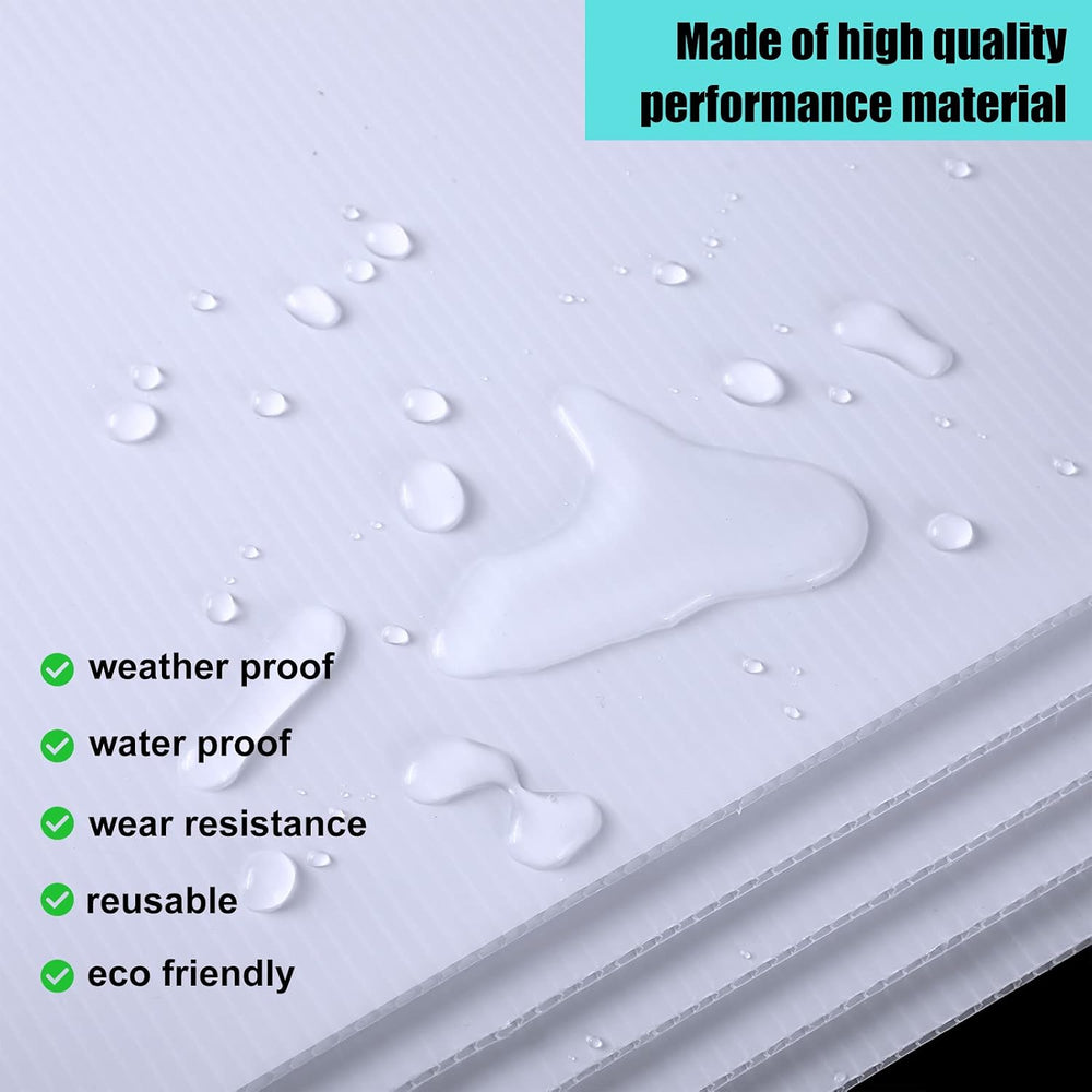 Capoda Pack Corrugated Plastic Board 4mm Yard Sign, 30 x 40 Inch, White, 10