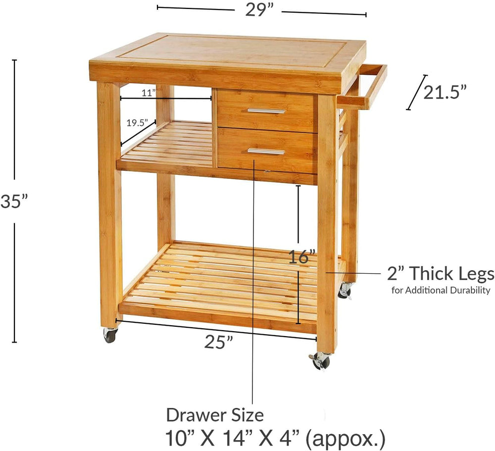 Rolling Kitchen Island Cart with Drawers Shelves, Towel Rack, Locking Casters...
