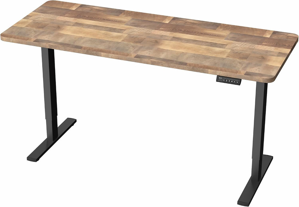 VIVO Electric Standing Desk, Solid 1-Piece 60" x 24" Reclaimed Wood...