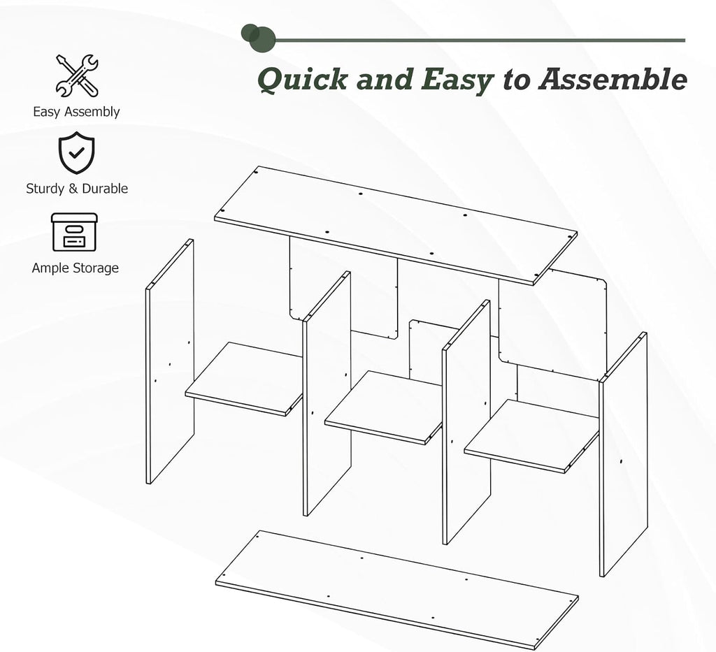 6 cube storage organizer shelf, open cube bookshelf on a desk or shelf