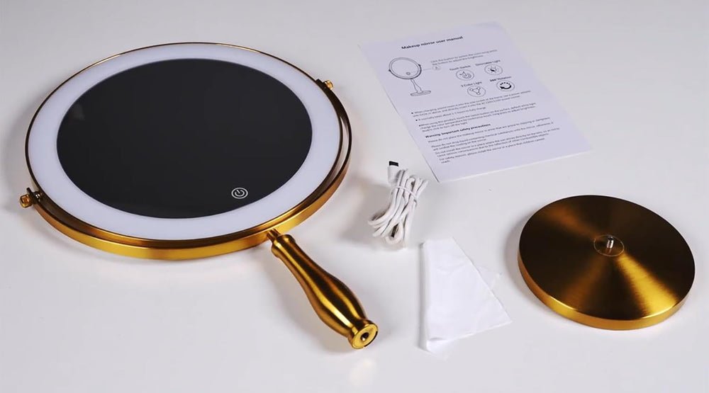 11.8" Magnifying Vanity Mirror with Light, 10X/1X Makeup Mirror
