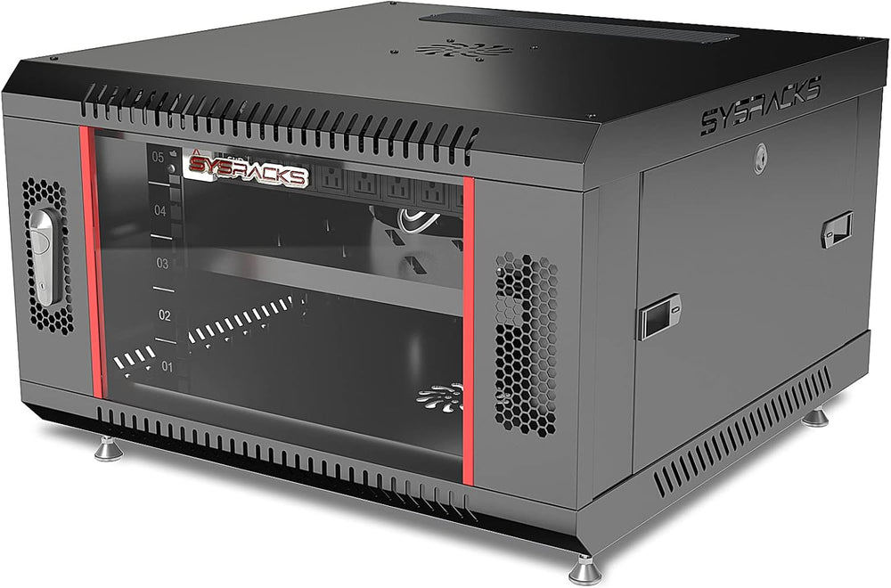 Sysracks 6U Wall Mount Server Rack Cabinet, 18-Inch Deep, Black