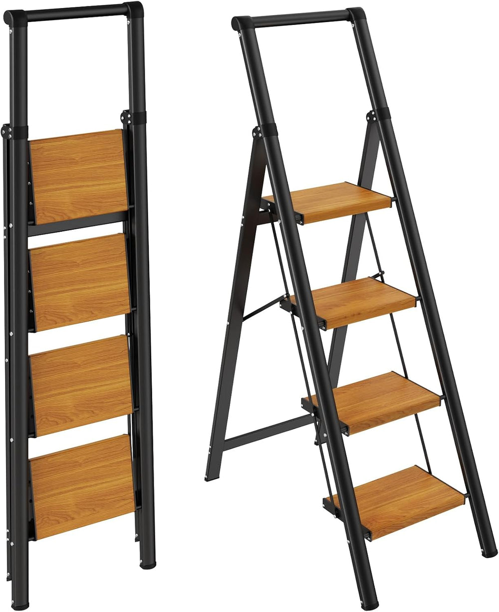 HBTower 4 Step Ladder, Lightweight Aluminum Folding Step Stool