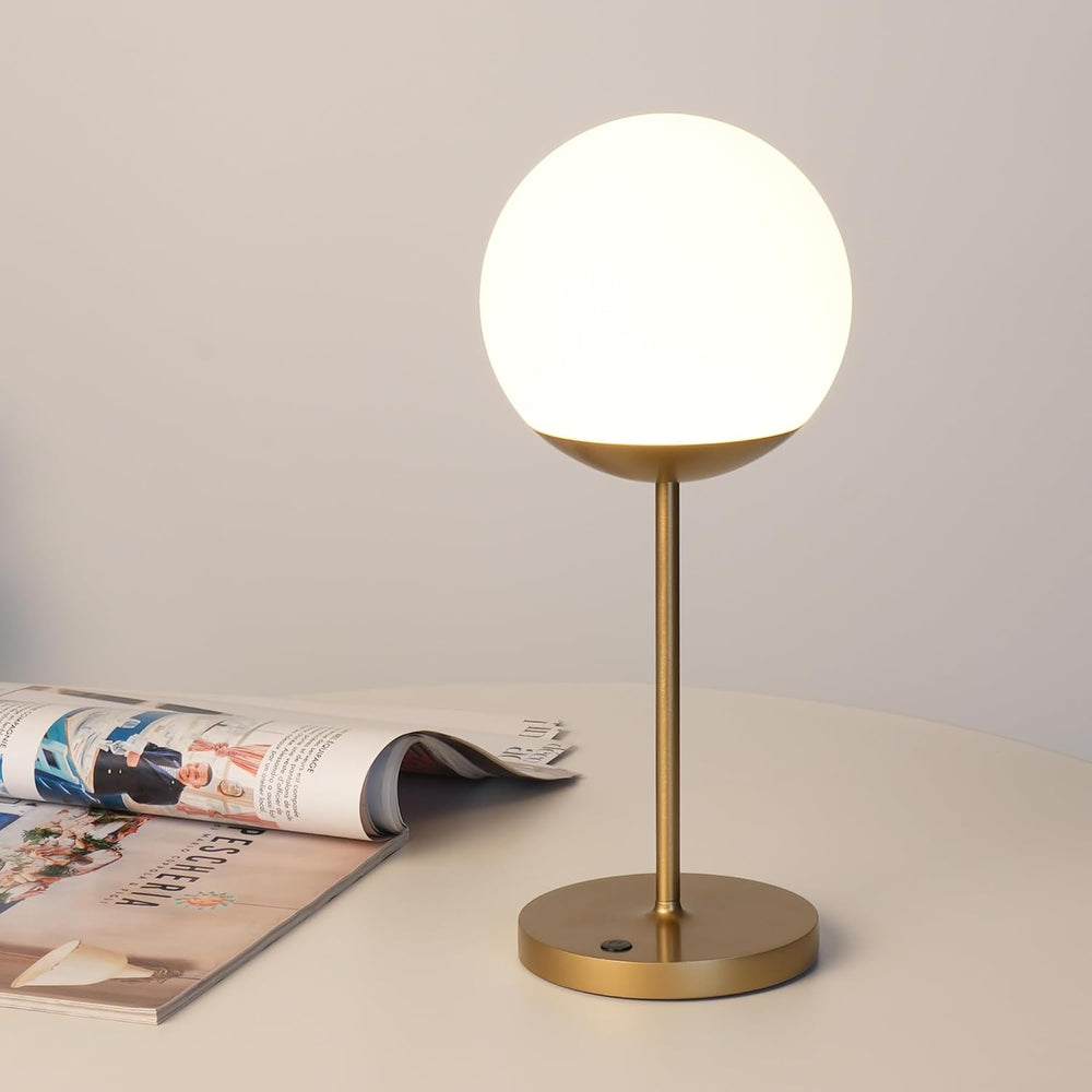 WEILAILUX Shower Lamp Waterproof, Cordless Globe Table Lamp Gold Mini
