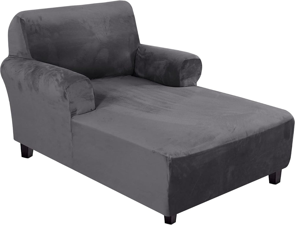 H.VERSAILTEX Velvet Chaise Lounge Cover High Stretch Chaise Chair Cover for L...