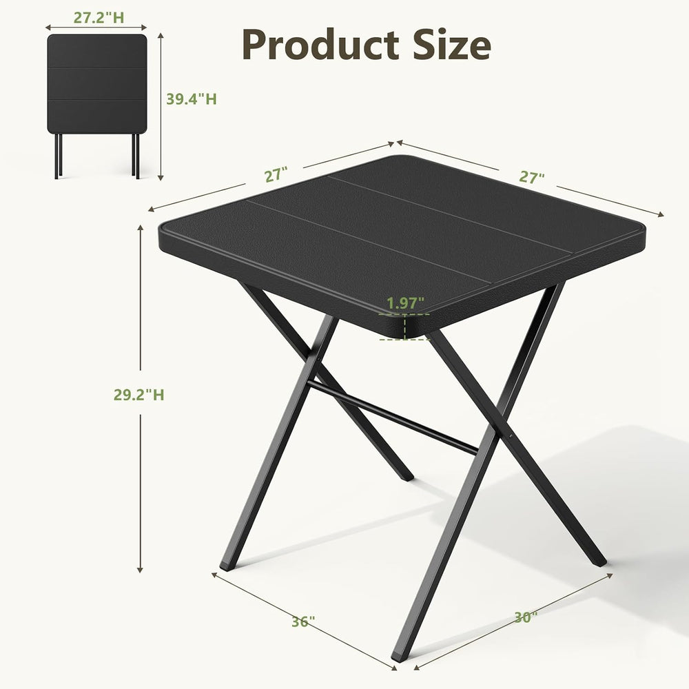 2 Pack Folding Table and 4 Pack Folding Chair, No Assembly Portable Folding T...