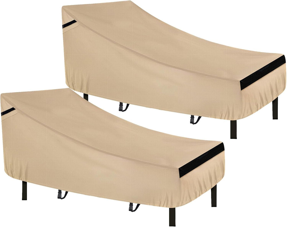 NEVERLAND Lounge Chair Covers 2 Pack 420D Waterproof Heavy Duty 78”x34“x32”