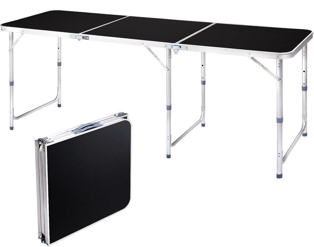 6.0 Ft Folding Portable Camping Table Black
