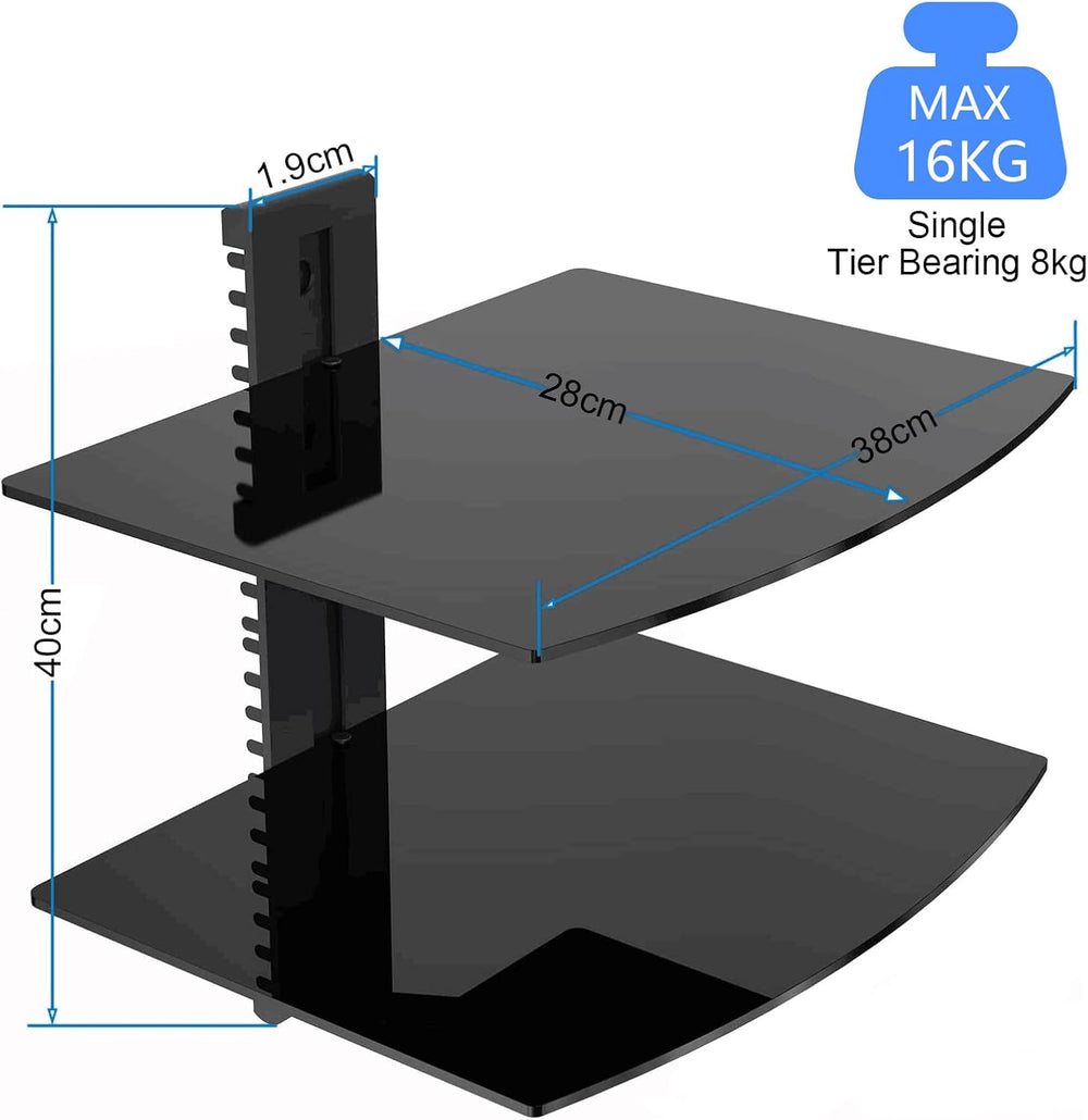 Suptek Glass Floating Shelves, TV Wall Mount with Shelf for DVD Player / PS4 ...