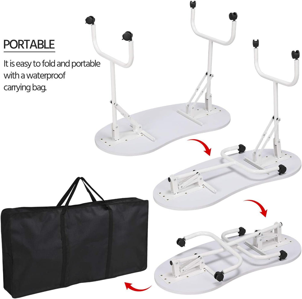 Yaheetech Portable Manicure Table Foldable Nail Desk with Drawer, White