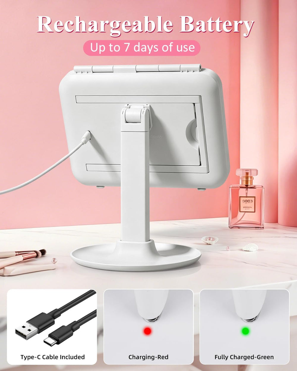 Vanity Makeup Mirror with Lights, Large Lighted 10X & 40X Magnifying Mirror