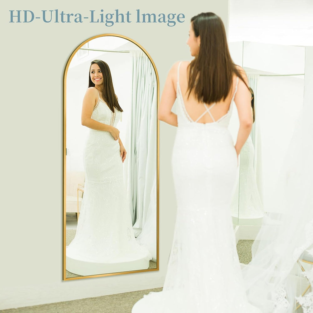 58"x19" Arched Full Length Mirror with Stand,Full Body Floor Mirror