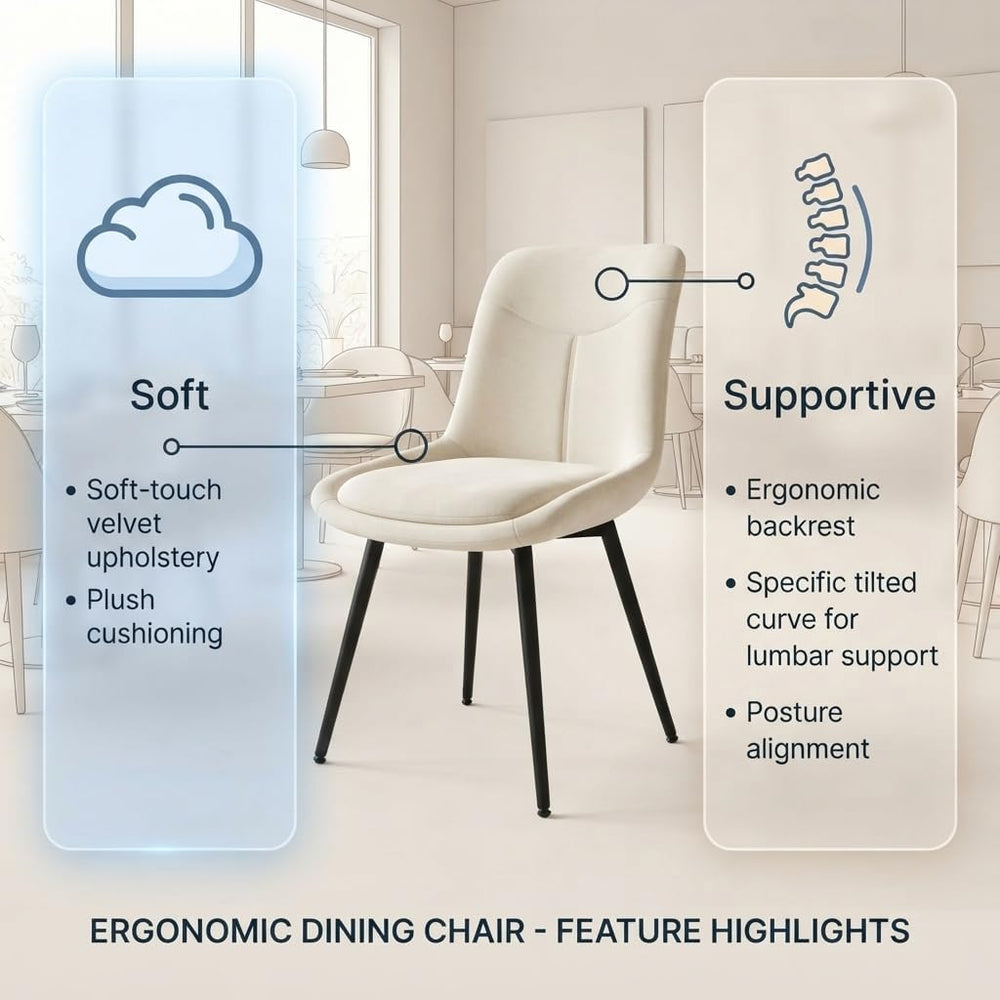 Garvee Upholstered Dining Chairs Set of 4, Chenille Dining Room Chairs