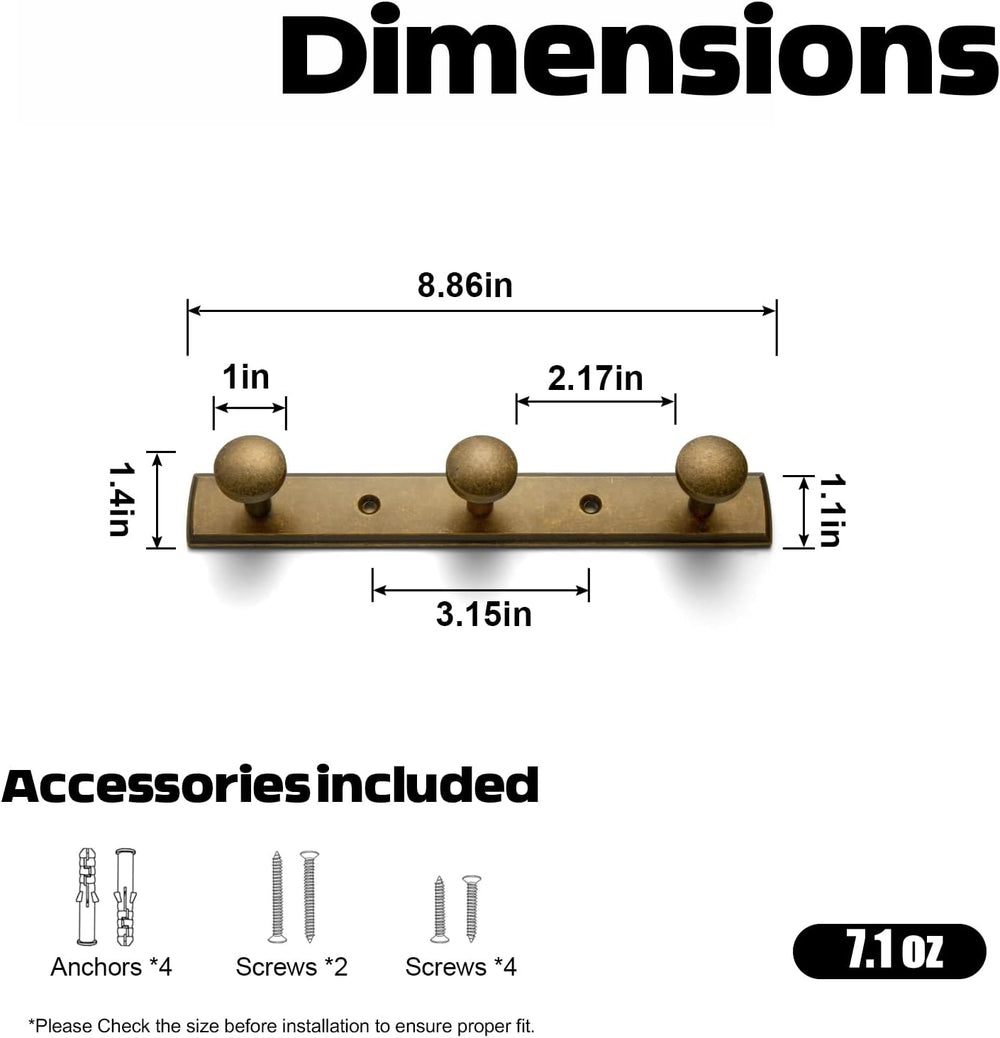 Goo-Ki Antique Brass Coat Rack Wall Mount, Heavy Duty Zinc Wall Mounted Coat ...