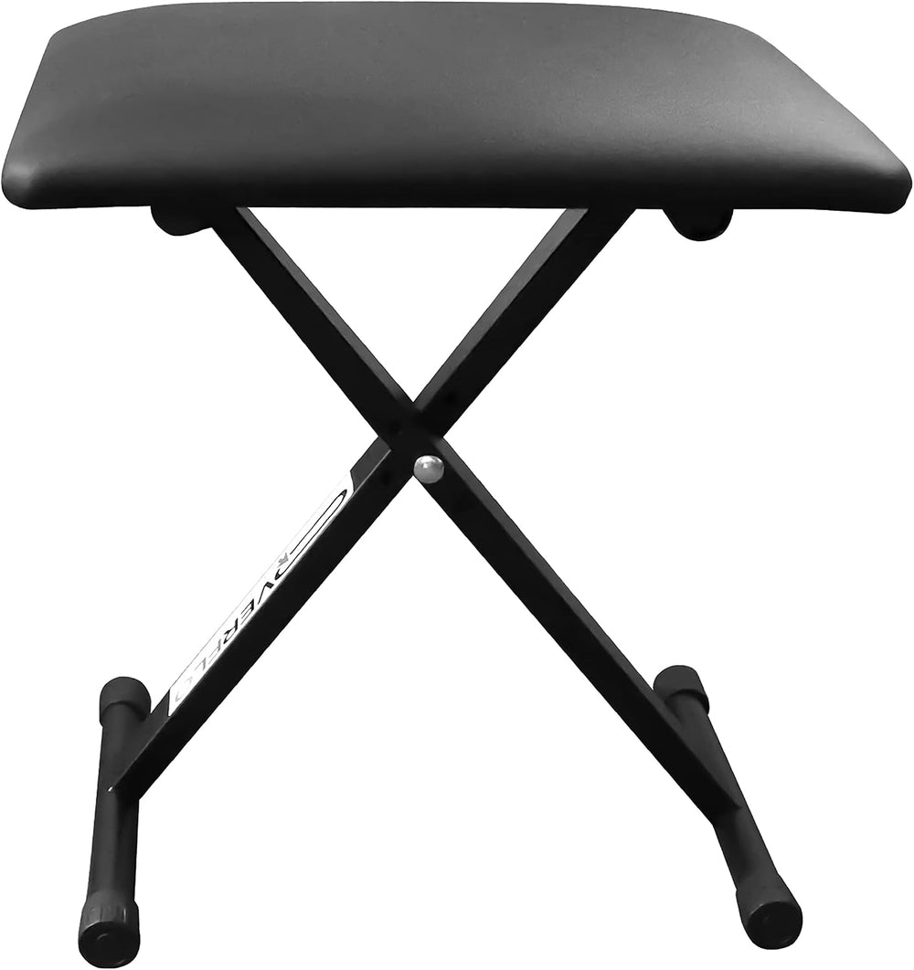Adjustable Black Piano Bench with Padded Leather Cushion Wooden Benches for K...