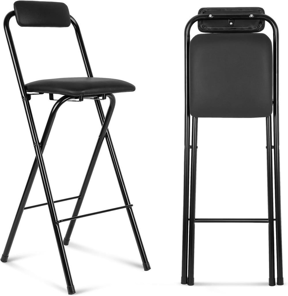 Thyle 1 Pcs Folding Bar Stool with Backrest Counter Height Seat,27.5 Inch
