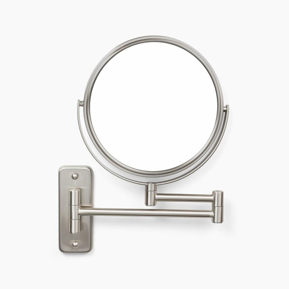 JERDON Wall-Mounted Makeup Mirror - 5X Magnification - Nickel - JP7506N