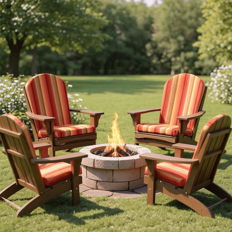 RSH Décor Set of 2 Sunbrella Foam Adirondack Chair Cushions | 48” x 20” x 2” ...