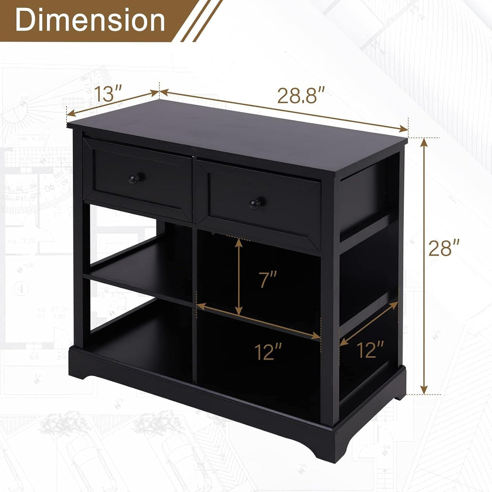 PHI VILLA Black Accent Cabinet with Rattan Basket, Storage Buffet Cabinet
