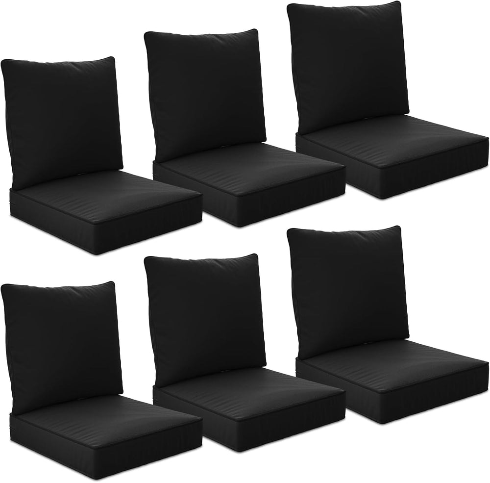 22" x 22" x 6" Outdoor Deep Seat Cushions Set - 6 Set Waterpro...
