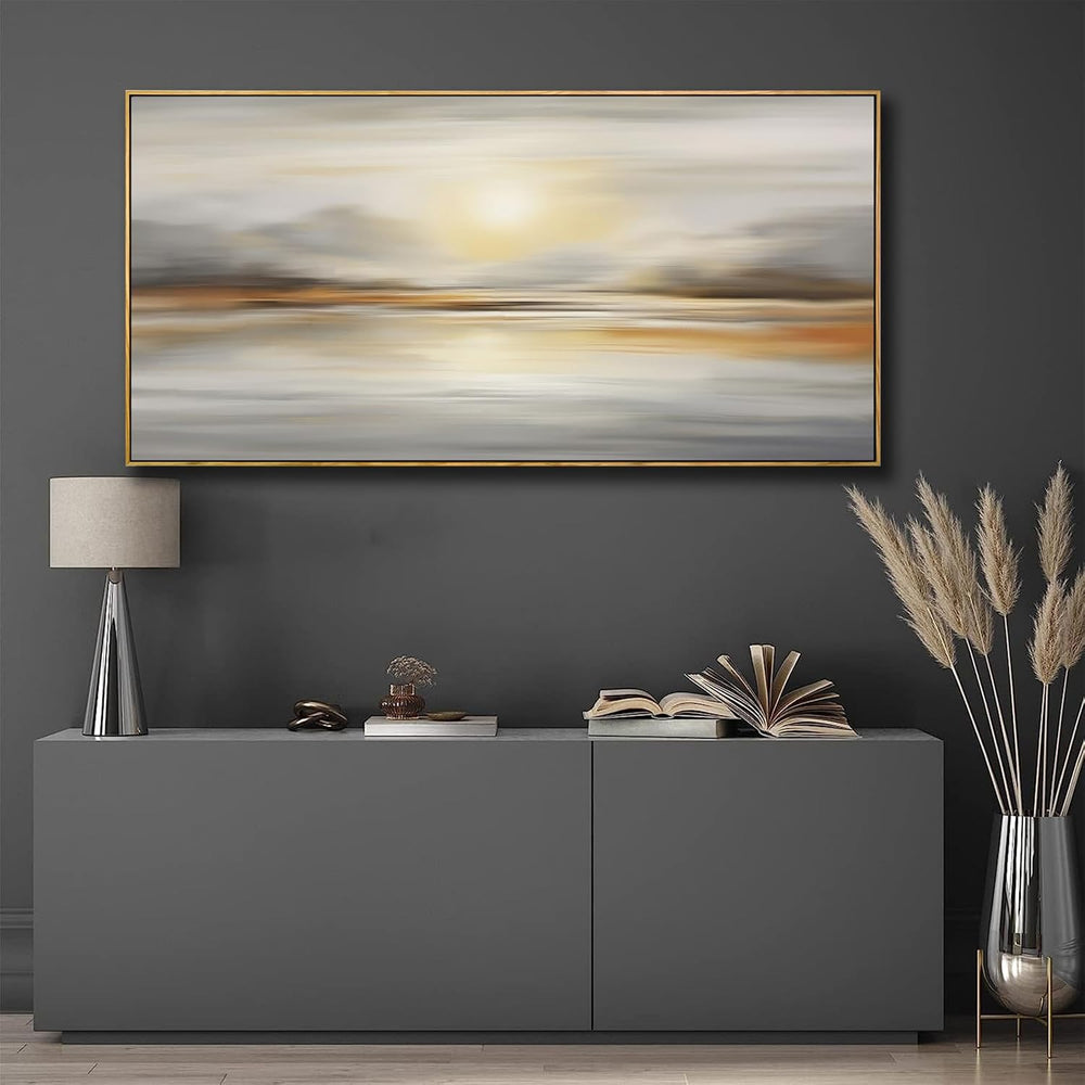 Framed Wall Art Abstract Seascape Canvas Printing Wall Decor Artwork for Livi...
