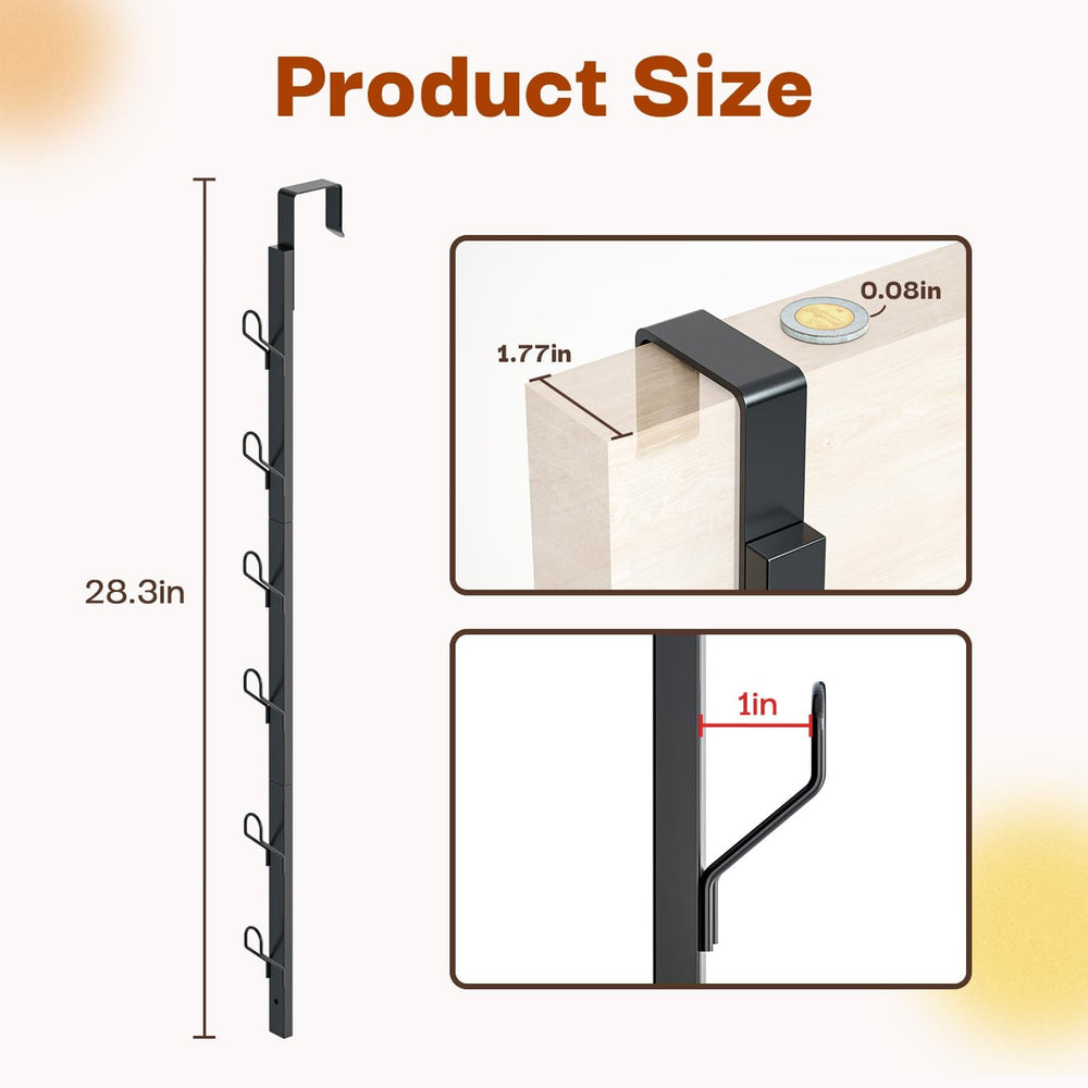 Over The Door Hooks 2 Pack,12 Heavy Duty Towel Rack All Metal Coat Hanger for...